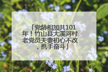 党龄相加共101年！竹山县大溪河村老党员夫妻初心不改，携手奋斗