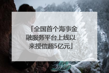 全国首个海事金融服务平台上线以来授信超5亿元