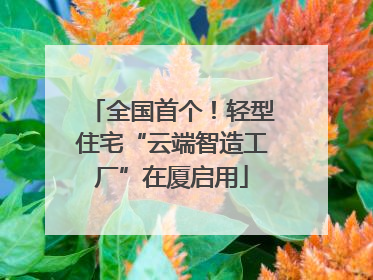 全国首个！轻型住宅“云端智造工厂”在厦启用