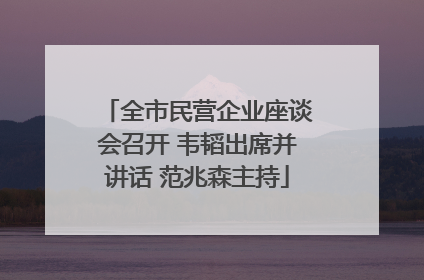 全市民营企业座谈会召开 韦韬出席并讲话 范兆森主持