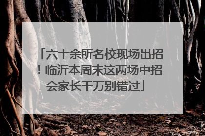 六十余所名校现场出招！临沂本周末这两场中招会家长千万别错过