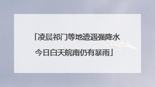 凌晨祁门等地遭遇强降水 今日白天皖南仍有暴雨