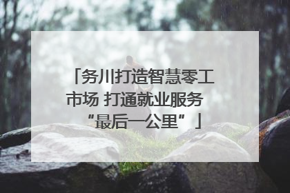 务川打造智慧零工市场 打通就业服务“最后一公里”