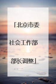北京市委社会工作部部长调整
