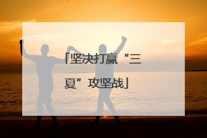 坚决打赢“三夏”攻坚战