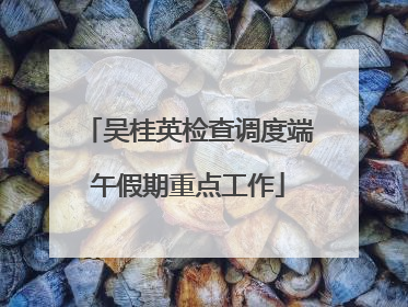 吴桂英检查调度端午假期重点工作