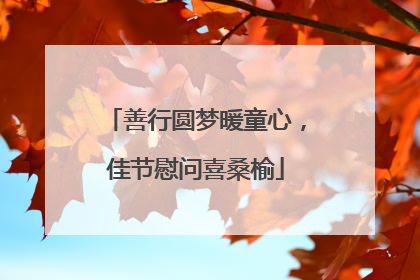 善行圆梦暖童心，佳节慰问喜桑榆