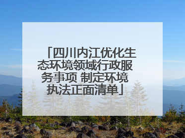 四川内江优化生态环境领域行政服务事项 制定环境执法正面清单