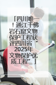 四川唯一！通江千佛岩石窟文物保护工程获评四川省“2025年文物保护优质工程”