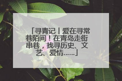 寻青记丨爱在寻常巷陌间！在青岛走街串巷，找寻历史、文艺、爱情……