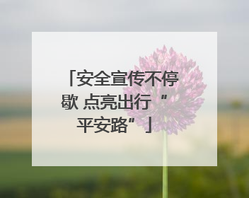 安全宣传不停歇 点亮出行“平安路”