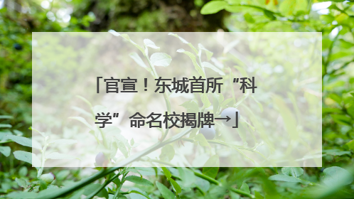 官宣！东城首所“科学”命名校揭牌→