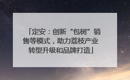 定安：创新“包树”销售等模式，助力荔枝产业转型升级和品牌打造