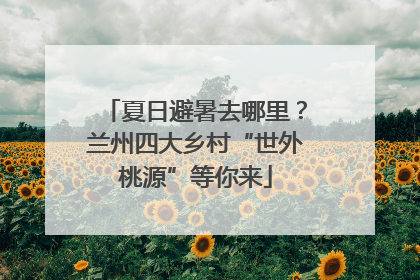 夏日避暑去哪里？兰州四大乡村“世外桃源”等你来