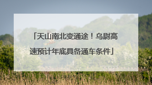 天山南北变通途！乌尉高速预计年底具备通车条件