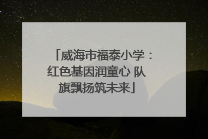 威海市福泰小学：红色基因润童心 队旗飘扬筑未来