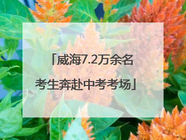 威海7.2万余名考生奔赴中考考场