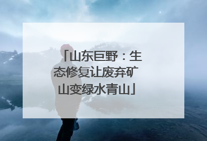 山东巨野：生态修复让废弃矿山变绿水青山