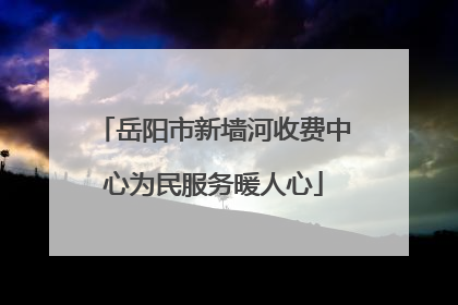 岳阳市新墙河收费中心为民服务暖人心