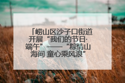 崂山区沙子口街道开展“我们的节日·端午”——“粽情山海间 童心乘风浪”文明实践活动