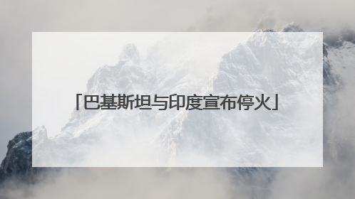 巴基斯坦与印度宣布停火