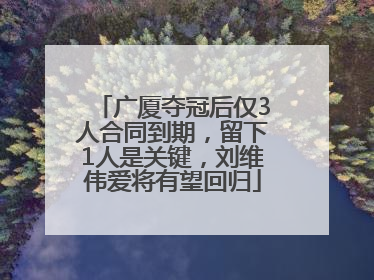 广厦夺冠后仅3人合同到期，留下1人是关键，刘维伟爱将有望回归