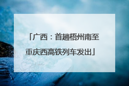 广西：首趟梧州南至重庆西高铁列车发出