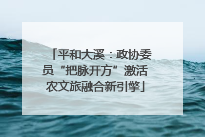平和大溪：政协委员“把脉开方”激活农文旅融合新引擎