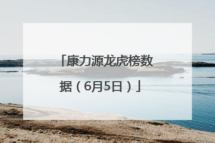 康力源龙虎榜数据（6月5日）