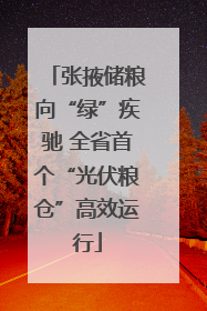 张掖储粮向“绿”疾驰 全省首个“光伏粮仓”高效运行
