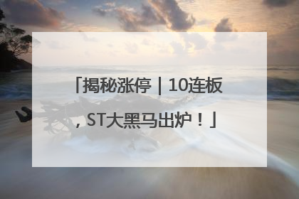 揭秘涨停｜10连板，ST大黑马出炉！