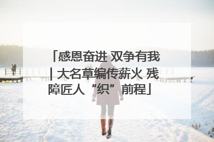 感恩奋进 双争有我｜大名草编传薪火 残障匠人“织”前程
