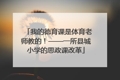 我的德育课是体育老师教的！——一所县城小学的思政课改革