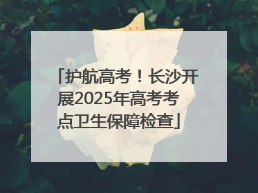 护航高考！长沙开展2025年高考考点卫生保障检查