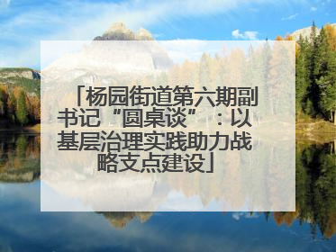 杨园街道第六期副书记“圆桌谈”：以基层治理实践助力战略支点建设