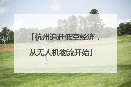 杭州追赶低空经济，从无人机物流开始