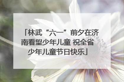 林武“六一”前夕在济南看望少年儿童 祝全省少年儿童节日快乐