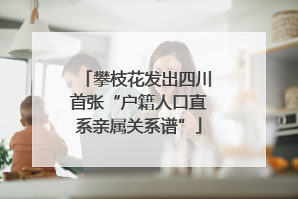 攀枝花发出四川首张“户籍人口直系亲属关系谱”