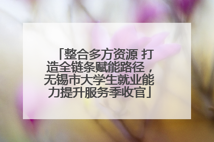 整合多方资源 打造全链条赋能路径，无锡市大学生就业能力提升服务季收官