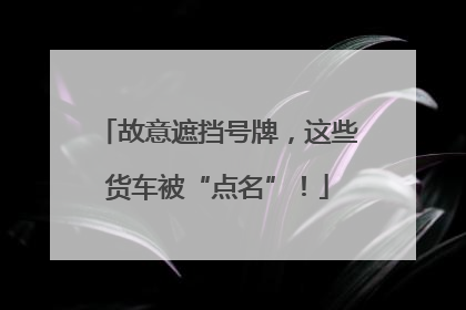 故意遮挡号牌，这些货车被“点名”！