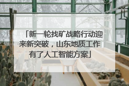 新一轮找矿战略行动迎来新突破，山东地质工作有了人工智能方案