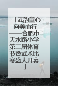 武韵童心 向美而行——合肥市天水路小学第二届体育节暨武术比赛盛大开幕