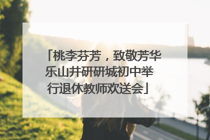 桃李芬芳，致敬芳华 乐山井研研城初中举行退休教师欢送会