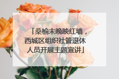 桑榆未晚映红墙，西城区组织社管退休人员开展主题宣讲