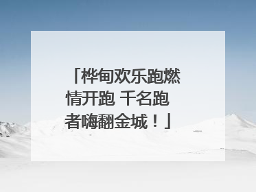 桦甸欢乐跑燃情开跑 千名跑者嗨翻金城！
