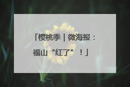 樱桃季｜微海报：福山“红了”！