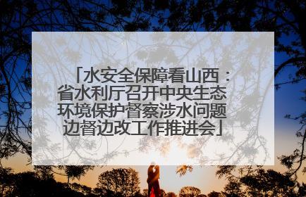 水安全保障看山西：省水利厅召开中央生态环境保护督察涉水问题边督边改工作推进会