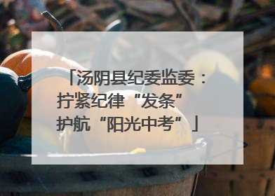 汤阴县纪委监委：拧紧纪律“发条” 护航“阳光中考”