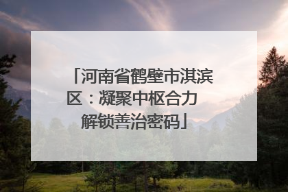 河南省鹤壁市淇滨区：凝聚中枢合力 解锁善治密码