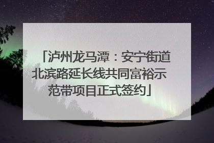 泸州龙马潭：安宁街道北滨路延长线共同富裕示范带项目正式签约